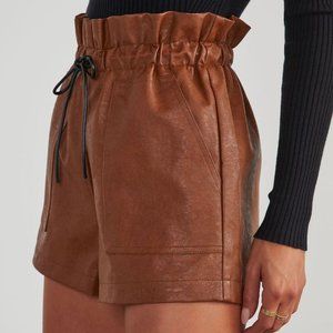 Silk & Salt, camel brown color faux leather shorts- NEW AND CUTE!